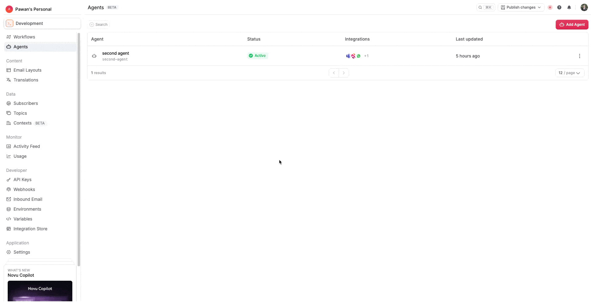 Create a new agent example